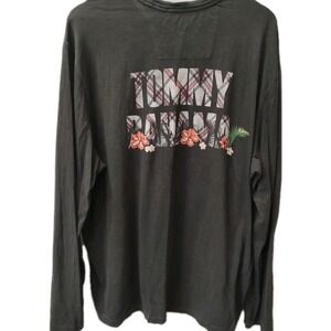 Tommy Bahama Men's XL Long Sleeve T-Shirt 100% Pima Cotton Black Graphic Logo